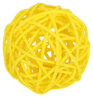 Produktbild von 12-teiliges Rattankugel-Ornament, Rattankugeln für Hochzeitsfeiern und Weihnachtsdekoration (Gelb)
