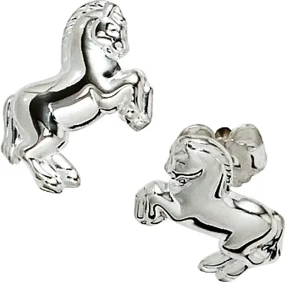 Produktbild von JOBO Kinder Ohrstecker Pferd 925 Sterling Silber rhodiniert Ohrringe