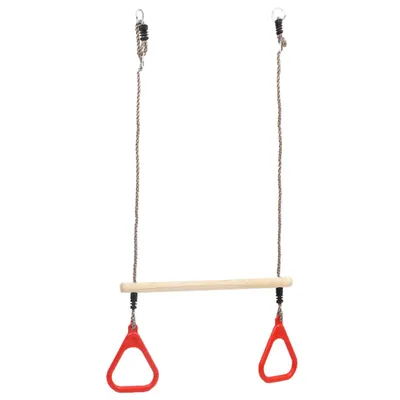 Produktbild von Hochwertigen Möbel Strickleitern - Mehrfarbig Trapezschaukel mit Ringen NEU1839756