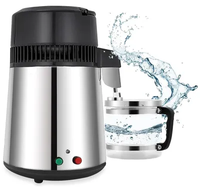 Produktbild von Wasserdestillierer 750 W 1 l/h Edelstahl mit Glaskanne