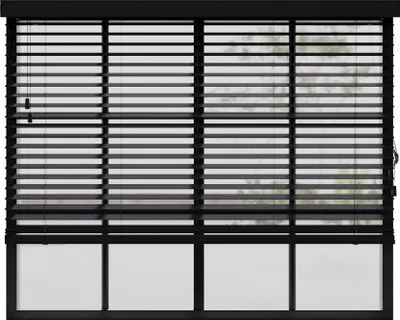 Produktbild von Cocoon Holz Jalousien 50 x 130 cm - 50mm Lamellen für Innen - Schwarz