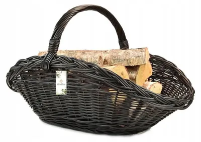 Image de Sklep Wiklinowy Panier à bois cheminée Osier artisanal Brun