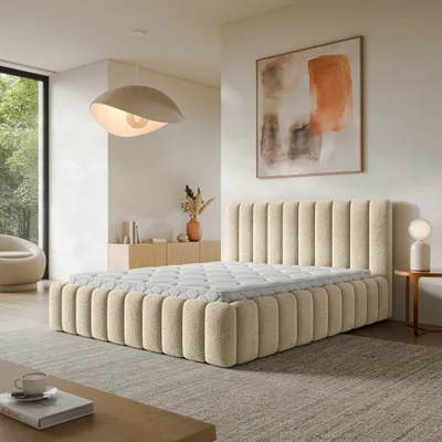 Produktbild von Masseno Polsterbett TEBA 180x200 cm, Polsterbett mit Bettkästen -Creme, QUELLE 02