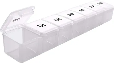 Produktbild von SUKUOS Medikamenten-Box für 7 Tage Pillendose 7 Fächer Tablettenbox 7 Tage Groß