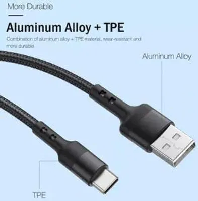 Produktbild von USB-A auf USB-C Schnellladekabel – 1,5 m, 60W, USB 3.1 | Geflochten | Datenkabel für Samsung, Xiaomi, Android | Nicht für iPhone