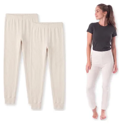 Produktbild von Black Snake Thermounterhose Damen lang mit Innenfleece 2er Pack - L - Creme, KI-generiertes Bild