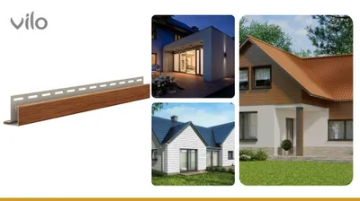Produktbild von VILO Fronto SVP-12,5 Mini - Außenecke für Kunststoff Fassadenpaneele - Siding Außeneckprofil Zubehör - 3,05 m - Eiche Gold