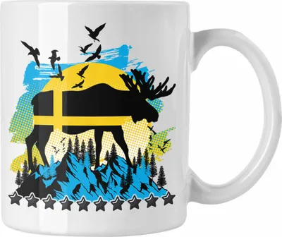 Produktbild von Trendation - Schweden Tasse Geschenk Urlaub Flagge Blau (Weiß)