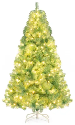 Produktbild von KOMFOTTEU künstlicher Weihnachtsbaum, Tannenbaum mit 250/550 LEDs & 688/1300 Zweige, Christbaum mit 8 Beleuchtungsmodi, Weihnachtsdekoration für Haus, Büro, Geschäfte (180cm, Grün)