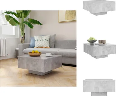 Zdjęcie produktu dla vidaXL Stolik kawowy betonowy szary 60x60x31,5 cm materiał drewnopochodny - Stoliki kawowe