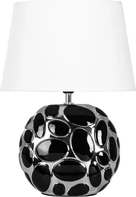 Immagine prodotto di Lampada da tavolo ARTE LAMP LED – Classica lampada da scrivania decorativa cromata con paralume in tessuto bianco, ideale per il soggiorno e la camera da letto – con cavo. Colore: cromato color papavero