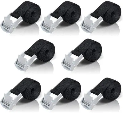 Immagine prodotto di Cinghie corte con molla a spirale - 1 m x 25 mm - Regolabili - 8 pezzi