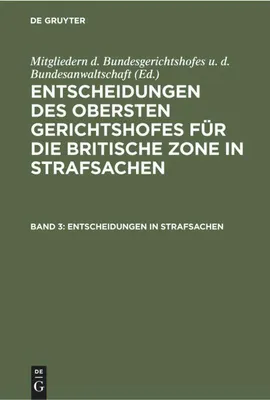 Produktbild von Entscheidungen in Strafsachen