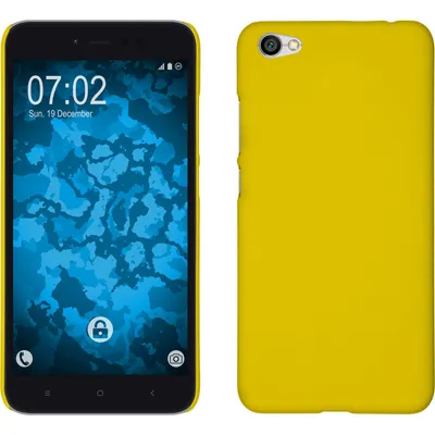 Produktbild von PhoneNatic Case kompatibel mit Xiaomi Redmi Y1 Lite - Hülle gelb gummiert Hard-case Cover