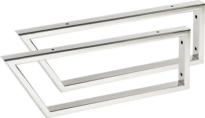Produktbild von 2 Stück Waschtischkonsole vorne schräg TWK450 450 x 150 mm Edelstahl poliert