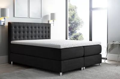 Produktbild von Boxspringbett PRIMO , Topper Federkern ,140 x 200 cm , (Schwarz- Inari 100)