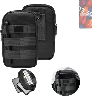 Produktbild von K-S-Trade Holster Gürtel Tasche kompatibel mit Xiaomi Redmi Note 13 LTE Handy Tasche Schutz Hülle dunkel-grau viele Fächer, 1x
