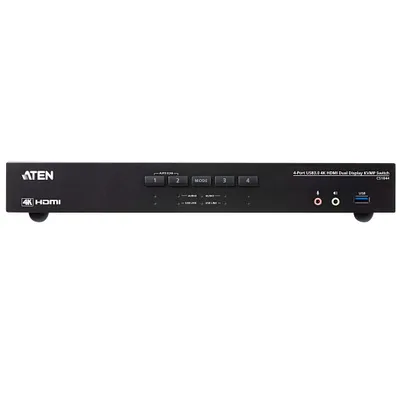 Produktbild von ATEN CS1844 KVMP-Switch 4-fach, 4K HDMI, Dual Display, USB 3.0, Audio