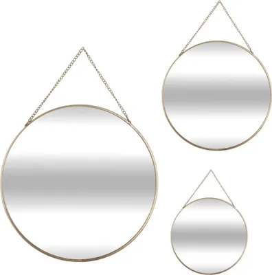 Produktbild von Atmosphera Créateur d'intérieur Wandpiegel 3er Set Glas Metall gold 0,4cm x 29cm