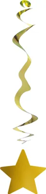 Produktbild von Stern-Hängegirlande Weihnachts-Deko 6 Stück gold 80cm - Einheitsgröße