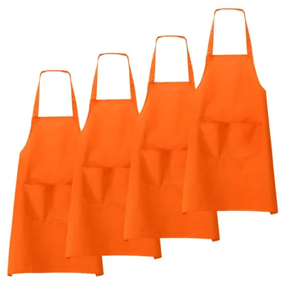 4er-Pack Schürzen 70x60 cm, orange, für Küche & Restaurant