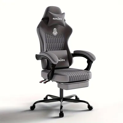 Image de Gamestoel – Fauteuil de gaming ergonomique avec dossier réglable, repose-pieds et structure en acier