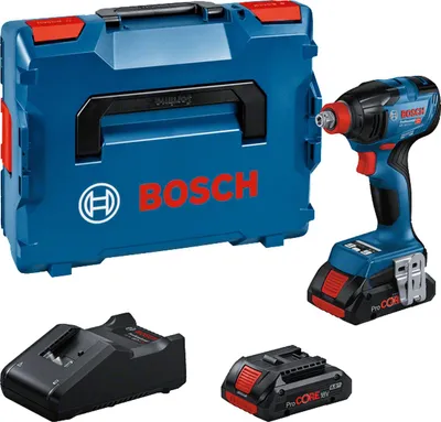 Produktbild von Bosch Akku-Drehschlagschrauber GDX 18V-210 C, incl. 2x Akku ProCORE 4 Ah, Schnellladegerät, L-BOXX