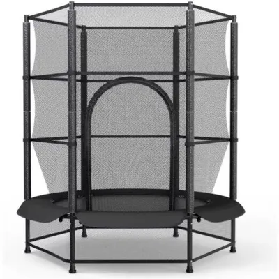 Obrázok produktu pre Detská trampolína s bezpečnostnou sieťou - Ø 140 cm - Pre deti - Mini trampolína - Čierna - Vnútorné a vonkajšie
