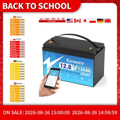 Obrázok produktu pre LiFePO4 batéria s Bluetooth pre karavany a solárne systémy - 12V 135Ah - Lítiovo-železo-fosfátová batéria - 12,8 Voltov