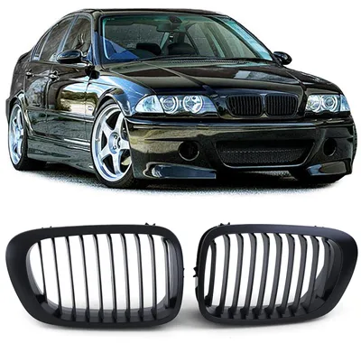 Sport Kühlergrill SCHWARZ MATT passend für BMW 3er E46 Limo / Touring 1998-2001 – Produktansicht