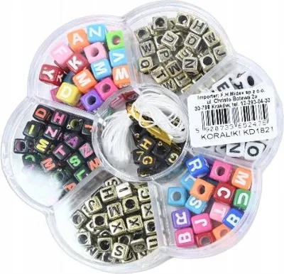 Produktbild von Buchstabenperlen 7mm 240 Stück - Bunte Perlen zum Auffädeln - DIY Schmuck Bastelset Mix