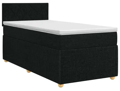 Zdjęcie produktu dla vidaXL Łóżko sprężynowe z materacem czarne 100 x 200 cm tkanina
