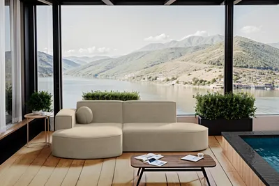 Produktbild von Kaiser Möbel Gartenmöbel Ecksofa, Couch ,Sofa L-Form Designer Modena Studio Patio Stoff Artikel Beige Links
