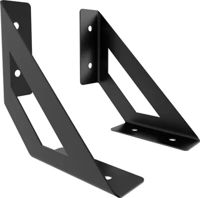 Produktbild von 2x sossai Design Regalträger Truss in Schwarzmatt 120x120mm Regalwinkel Bücherregal Konsole Regal Halter