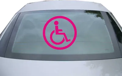 Produktbild von Indigos UG - Aufkleber Heckscheibe & Motorklappe DE6977 - pink - 600x600 mm - Rollstuhlfahrer - Auto Scheiben Fenster Heckklappe Tuning Racing JDM - Die cut