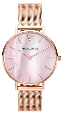 Produktbild von Paul Valentine Damen Armbanduhr ROSE GOLD PINK SEASHELL MESH 32 MM PV32611