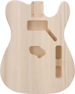 Productafbeelding van Korpuset van een elektrische gitaar, gemaakt van onbewerkt populierenhout, in de Telecaster-stijl