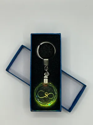 Produktbild von Unendlichkeitszeichen Schlüsselanhänger Buchtabe S LED Multicolor mit Geschenkbox