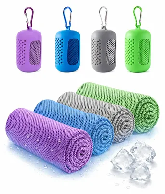 Imagen del producto de Conjunto de toallas refrescantes, de secado rápido, 4 unidades, 30 x 90 cm, ideales para deportes y días calurosos
