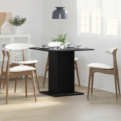Produktbild von Maison Exclusive - Esstisch Schwarz Eichen-Optik 80x80x75 cm Holzwerkstoff