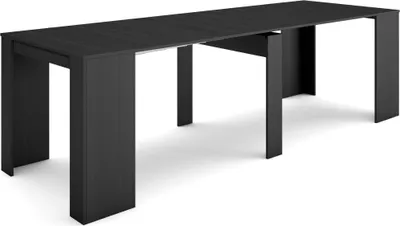 Produktbild von Ausziehbarertisch, 262x90x77cm, Für 12 Gäste, Esszimmertische, Schwarz