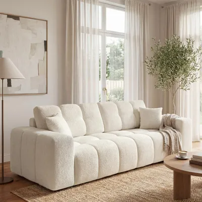 Produktbild von BroMARKT Sofa mit Schlaffunktion NEBU 200x145 cm Klappsofa mit Bettkasten Beige