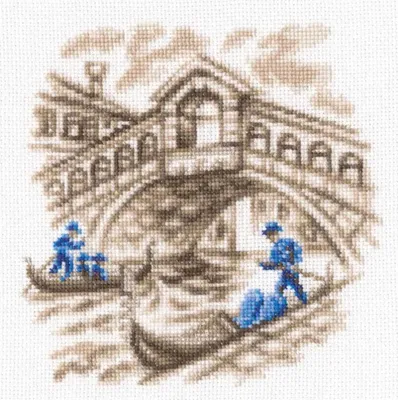 Produktbild von RTO Kreuzstich-Set „Auf den Straßen von Venedig“ c327, Stickvorlage, 14,5 x 14,5 cm