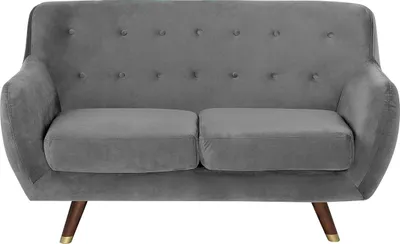 Produktbild von BELIANI Sofa Grau Samtstoff 2-Sitzer Minimalistisch Retro Wohnzimmer
