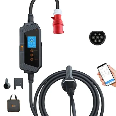 Zdjęcie produktu dla Przenośna ładowarka do pojazdów elektrycznych, szybkie ładowanie 11 kW, sterowanie Wi-Fi, 11 kW APP NO adapter