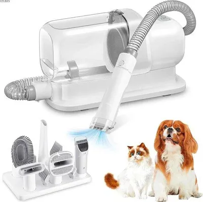 Produktbild von Hundepflege-Set mit Staubsauger, 2,3L Auffangbehälter, 9 Zubehör, Weiß