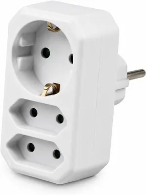 Produktbild von Steckdosenadapter - 3-fach - Mehrfachsteckdosenleiste für Steckdose mit 1 Schuko-Steckdose und 2 Steckplätzen - 3500 W Verteilersteckdose