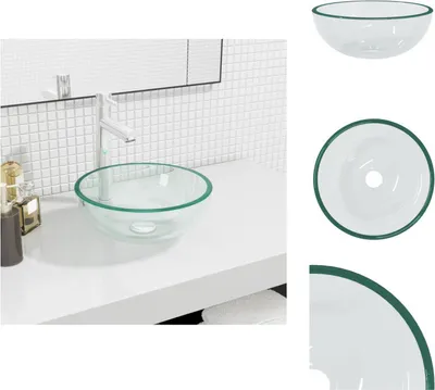 Obrázek produktu pro vidaXL Umyvadlo z tvrzeného skla 30x12 cm transparentní - Koupelnové umyvadlo