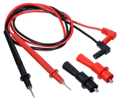 Zdjęcie produktu dla Przewody pomiarowe do multimetru - Zestaw 2 szt. - 1000 V - 10 A - Zaciski krokodylkowe - 87 cm