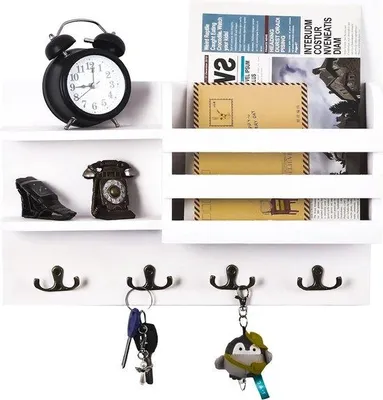 Produktbild von Famanu Schlüsselboard – Schlüsselaufbewahrung – Wandregal mit Haken - Rustikales Design